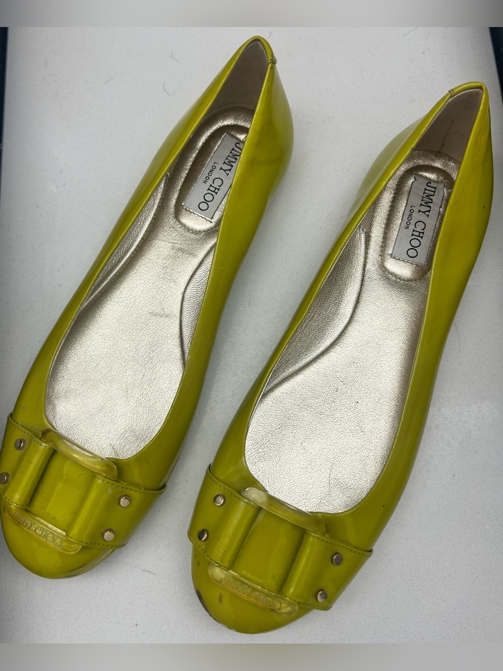 Jimmy Choo Morse Patent Leather Ballet Flats Size 10 - Picture 12 of 14